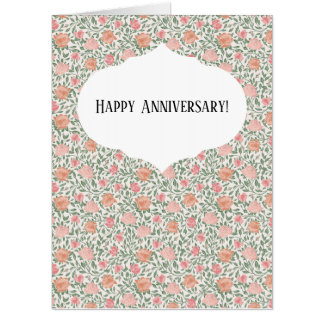 Vintage Perfect Pink & Peach Roses Card