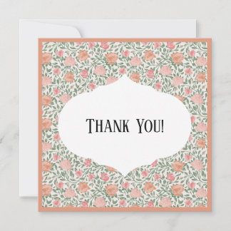 Vintage Perfect Pink & Peach Roses Note Card