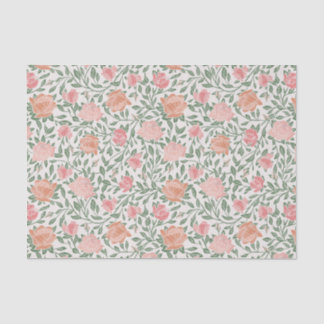 Vintage Perfect Pink & Peach Roses Tissue Paper