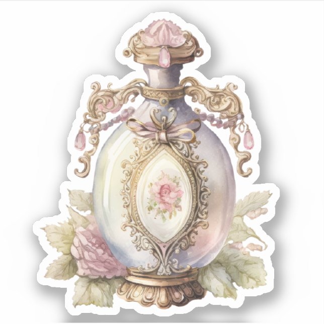 Vintage Perfume Bottle Sticker (Front)
