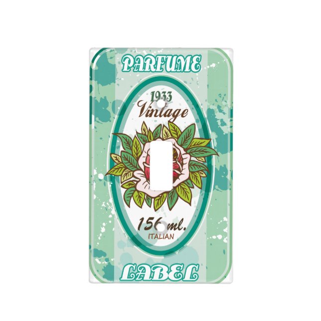 Vintage Perfume Label Light Switch Cover (Front)