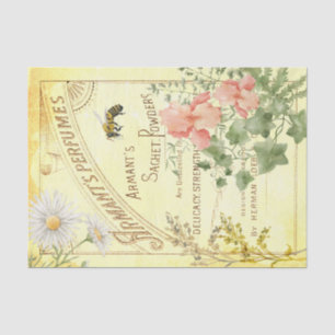 Vintage Perfumes Ad Floral Bee Decoupage Tissue Pa Tissue Paper