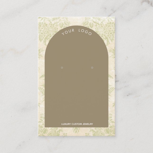Vintage Peridot Arch Earring Display Business Card (Front)