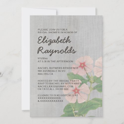 Vintage Periwinkle Bridal Shower Invitations