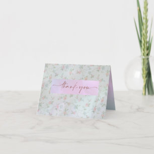 Vintage Periwinkle Peony Bridal Shower Thank You