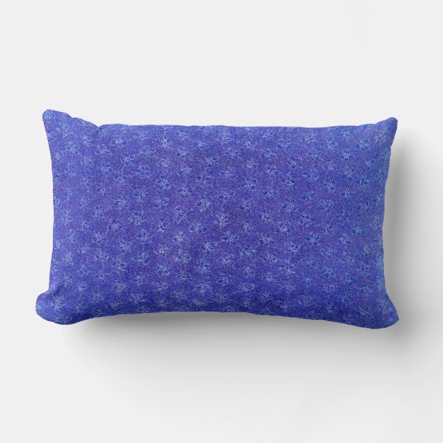 Vintage Periwinkle Violets Lumbar Pillow (Front)