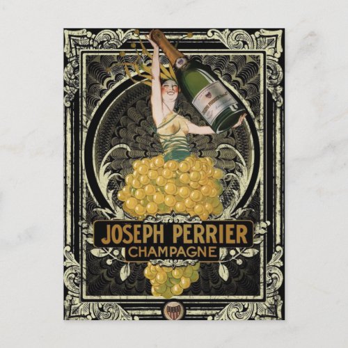 Vintage Perrier Champagne Postcard