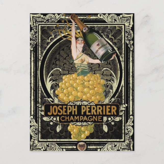 Vintage Perrier Champagne Postcard (Front)