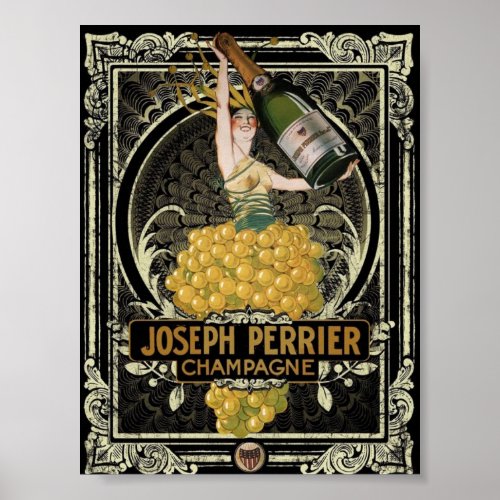 Vintage Perrier Champagne Poster