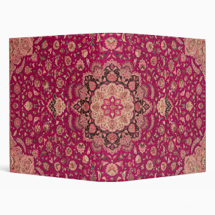 Vintage Persian Floral Rug Pattern 3 Ring Binder