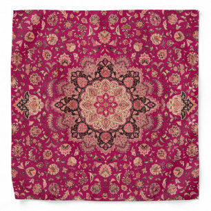 Vintage Persian Floral Rug Pattern Bandana