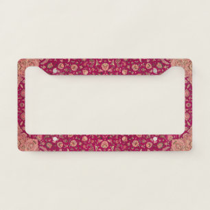 Vintage Persian Floral Rug Pattern License Plate Frame