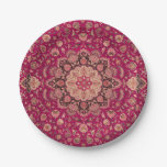 Vintage Persian Floral Rug Pattern Paper Plates