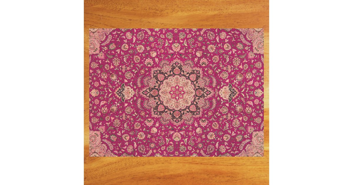 Tissue Rug Vintage Persian Floral Rug Pattern Tissue Paper | Zazzle