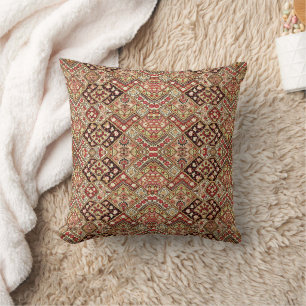 Vintage persian mosaic pattern throw pillow
