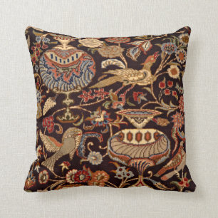 Vintage Persian Oriental Turkish Carpet Pattern Throw Pillow