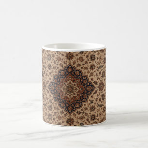 Vintage Persian Rug Pattern Coffee Mug Antique O