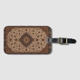 Vintage Persian Rug Pattern Leather Wallet Class Luggage Tag