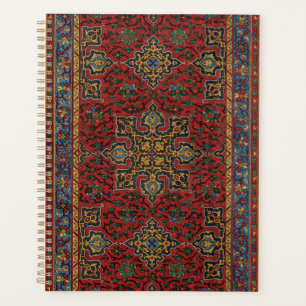 Vintage Persian Rug Pattern Red Blue Arabesque Planner