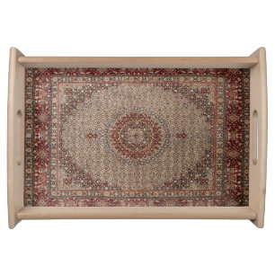 Vintage Persian Turkish Oriental Rug Carpet Serving Tray