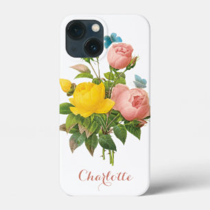 Vintage Persian Yellow Rose Tea Roses by Redoute iPhone 13 Mini Case