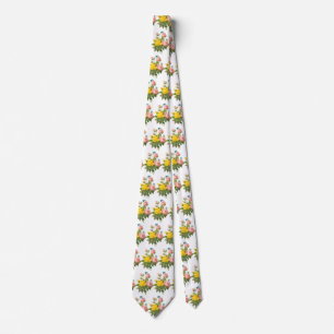 Vintage Persian Yellow Rose Tea Roses by Redoute Neck Tie