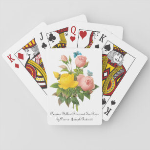 Vintage Persian Yellow Rose Tea Roses by Redoute Playing Cards
