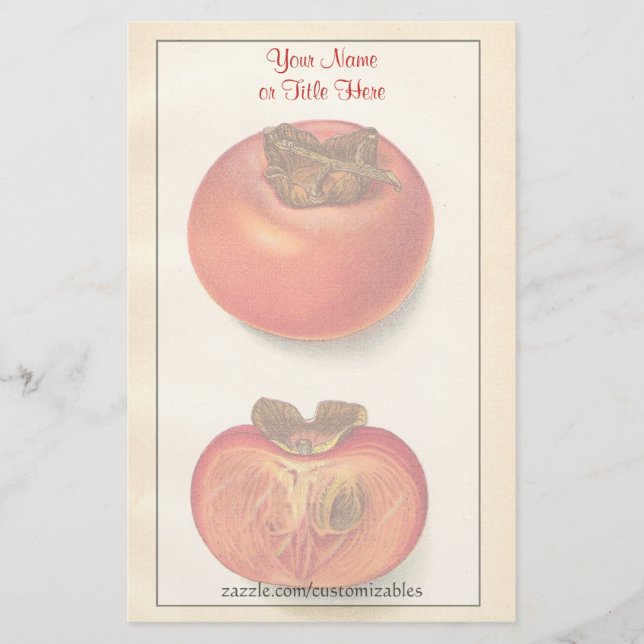 Vintage Persimmons Stationery (Front)