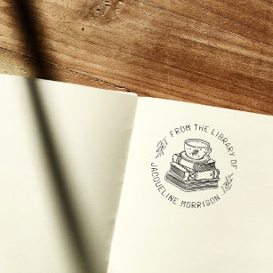 Vintage Personal Library Bookplate Book Rubber Stamp