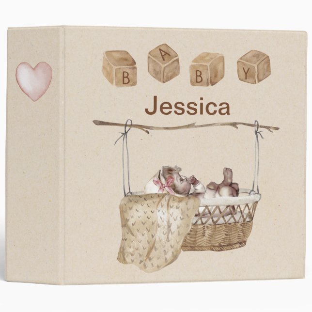 Vintage Personalized Baby Binder (Front/Spine)