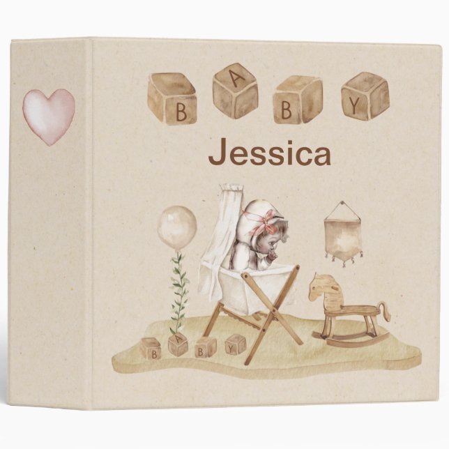 Vintage Personalized Baby Binder (Front/Spine)
