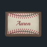 Vintage Personalized Baseball Gift Trifold Wallet<br><div class="desc">The design is from original art.</div>