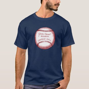 Vintage Personalized Baseball T-shirt by JoyMerrymanStore at Zazzle