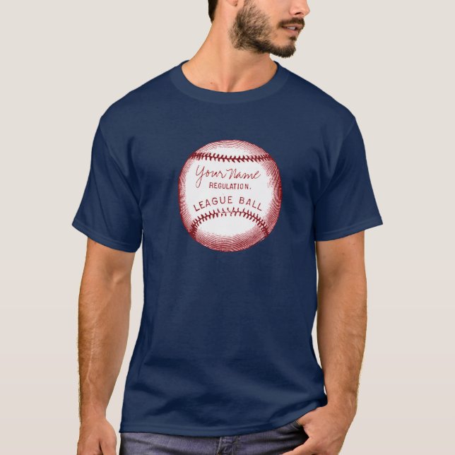 Vintage Personalized Baseball T-Shirt (Front)