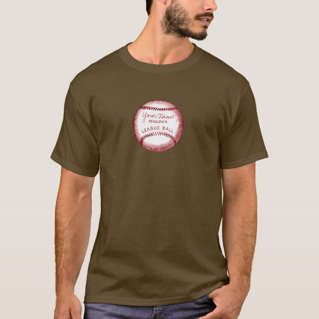 Vintage Personalized Baseball T-Shirt (Front)