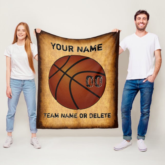 Vintage, Personalized Basketball Blankets, Sherpa  Fleece Blanket (In Situ)