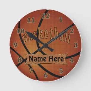Vintage Personalized Basketball Clocks