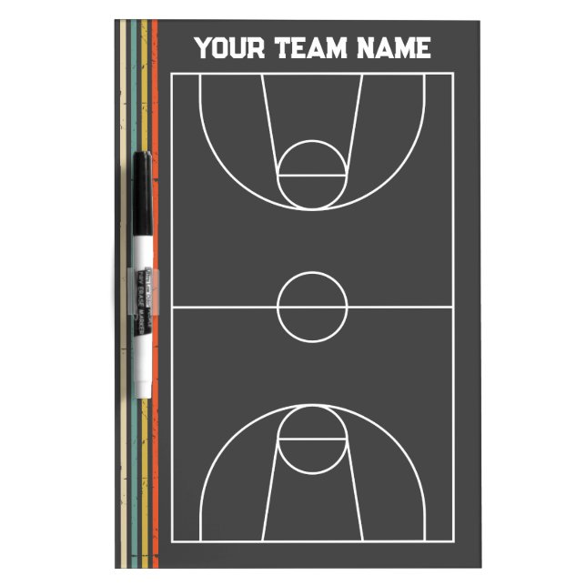 Vintage Personalized Basketball Coach  Dry Erase Board (Front)