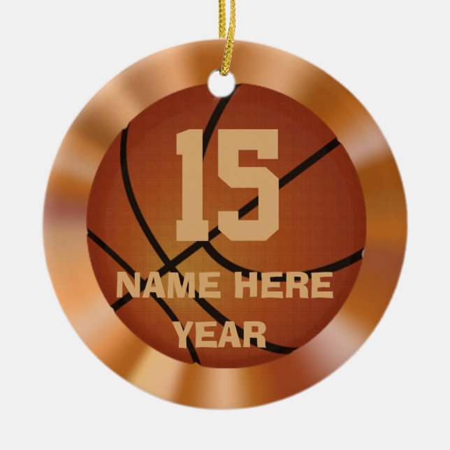 Vintage Personalized Basketball Ornaments (Front)