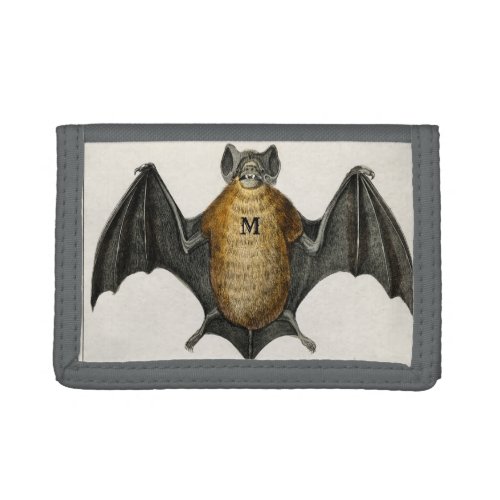 Vintage Personalized Bats Illustration Halloween Trifold Wallet