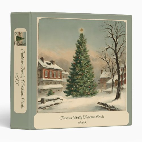 Vintage Personalized Christmas Card Holder 3 Ring 3 Ring Binder