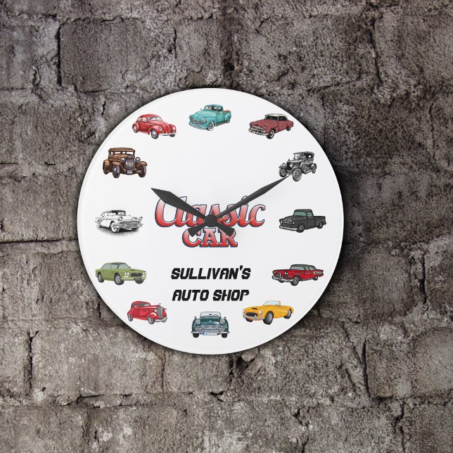 Vintage Personalized Classic Car  Large Clock (Creator Uploaded)