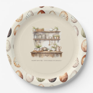 Vintage Personalized Easter Paper Plates