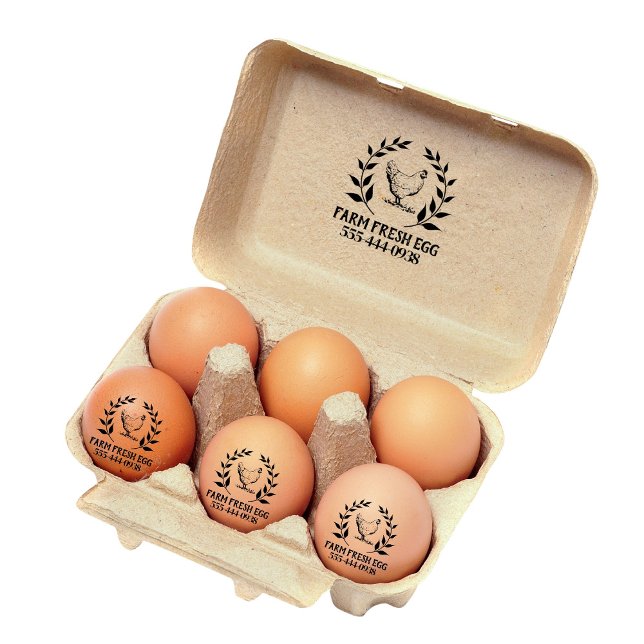  Vintage Personalized Egg  Round  Stamp (Creator Uploaded)