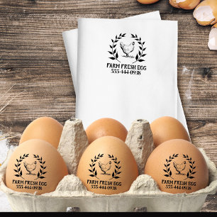 Vintage Personalized Egg Round Stamp