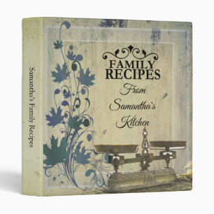 Vintage Personalized Family Cookbook Recipe 3 Ring Binder