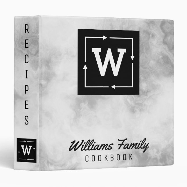 Vintage Personalized Family Recipes Book Binder (Front/Spine)