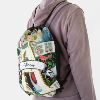 Vintage Personalized Friendship Love Drawstring Bag