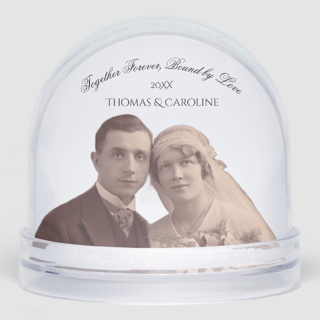 Vintage Personalized Grandparents Keepsake Gift Snow Globe (Front)