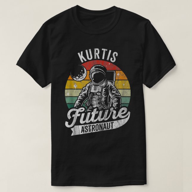 Vintage Personalized Kurtis Future astronaut Space T-Shirt (Design Front)